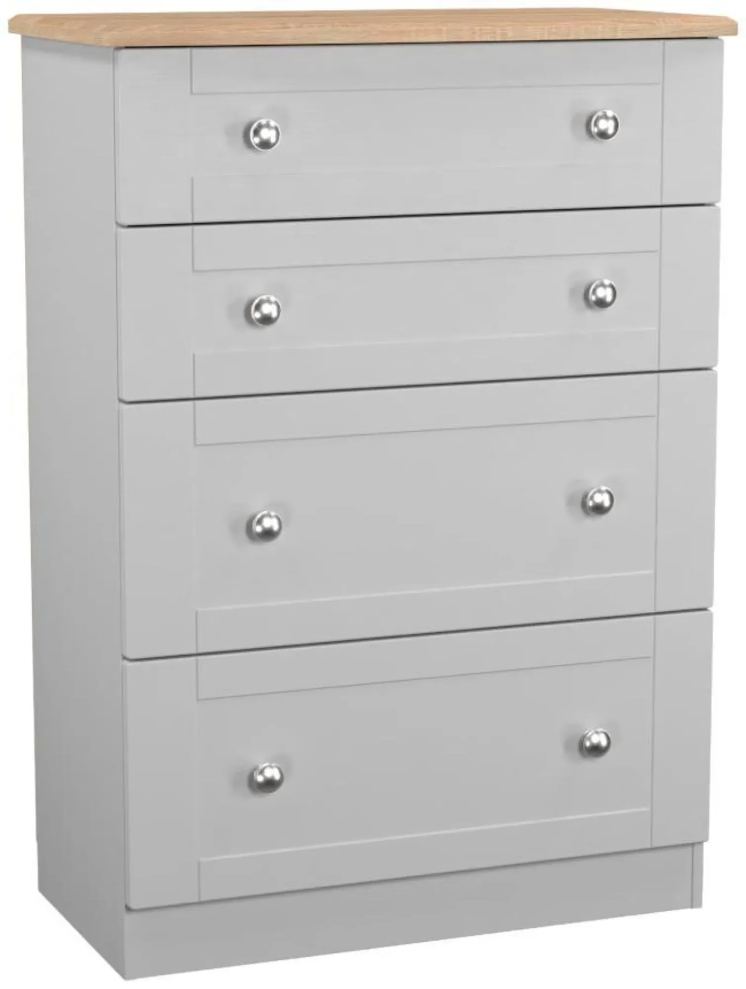 Sussex 4 Drawer Deep Chest - Grey, Oak