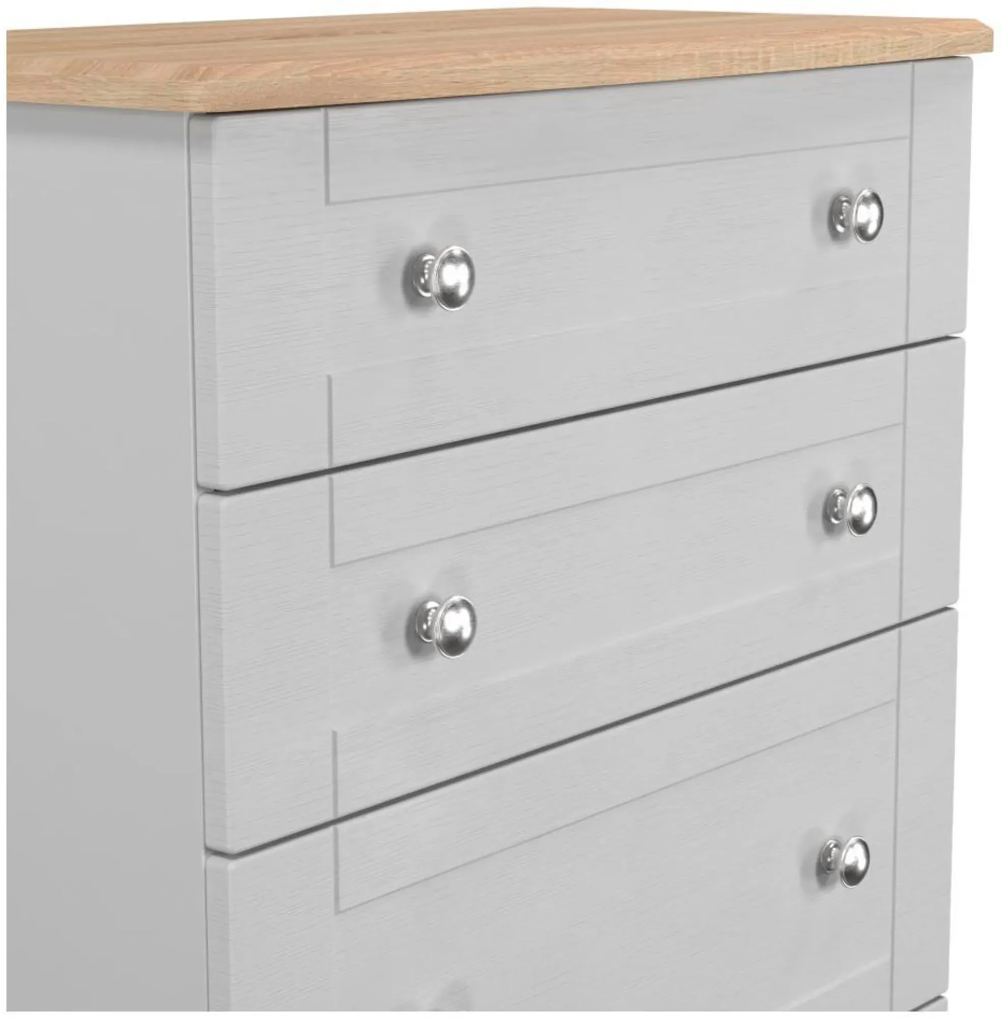 Sussex 4 Drawer Deep Chest - Grey, Oak