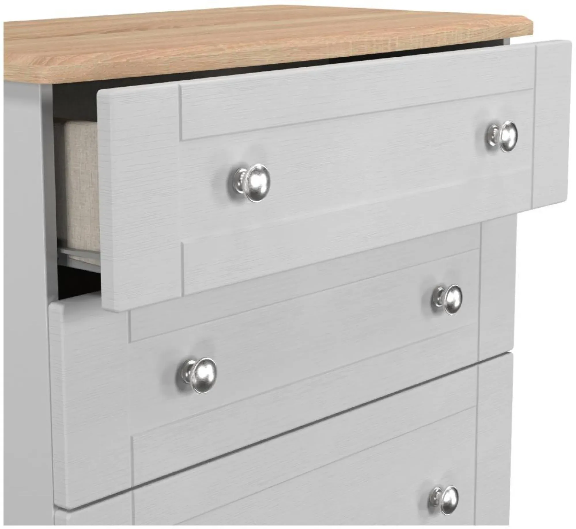 Sussex 4 Drawer Deep Chest - Grey, Oak