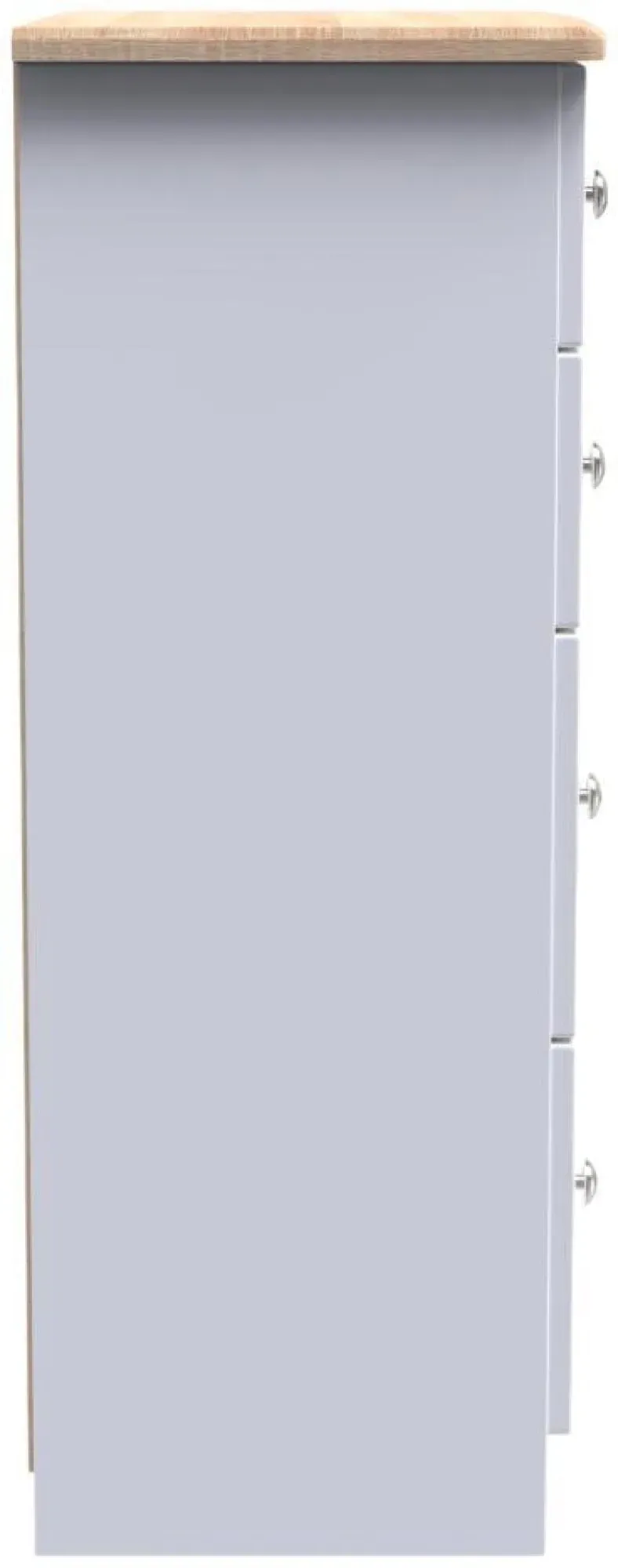 Sussex 4 Drawer Deep Chest - White, Oak Effect