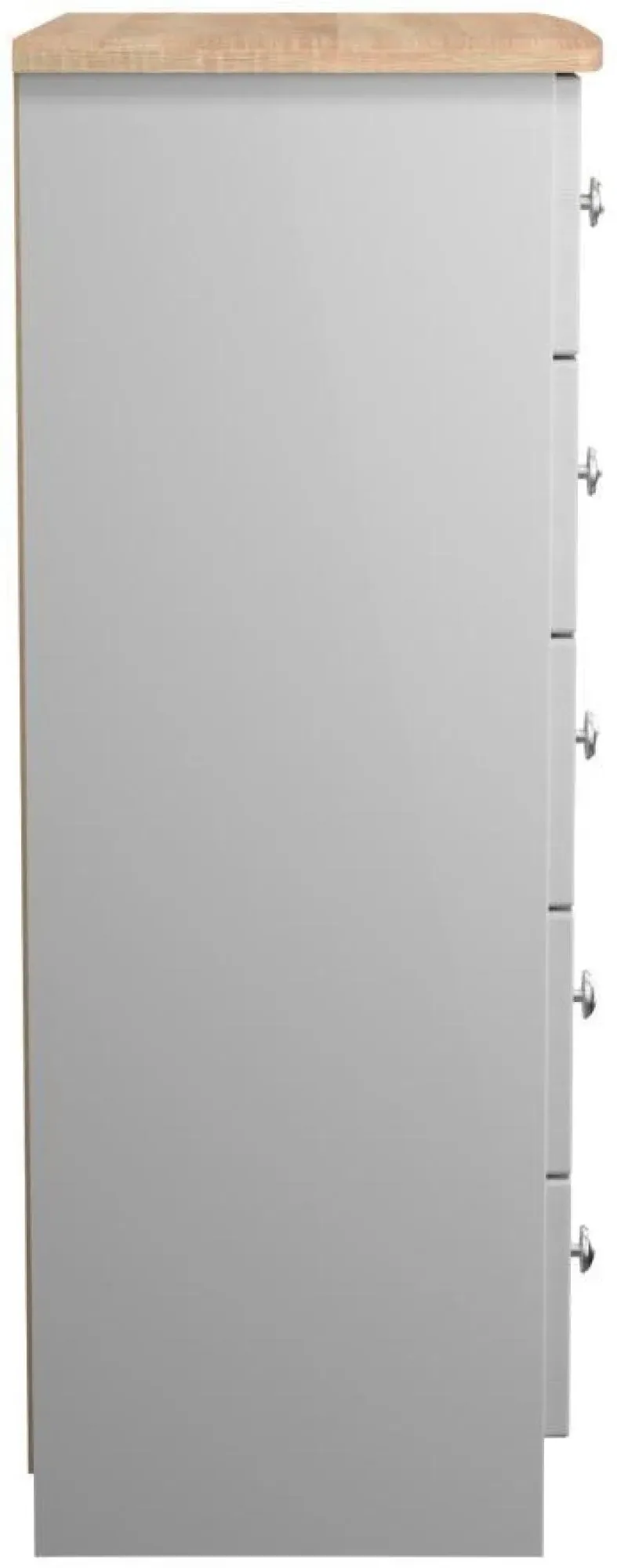 Sussex 5 Drawer Chest - Grey, Oak