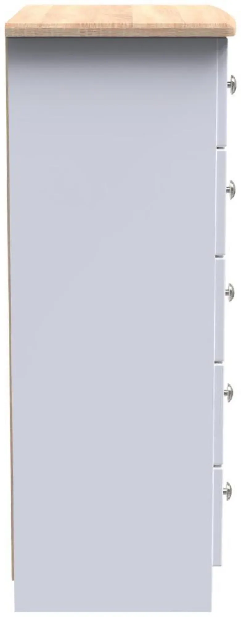 Sussex 5 Drawer Chest - White, Oak Effect