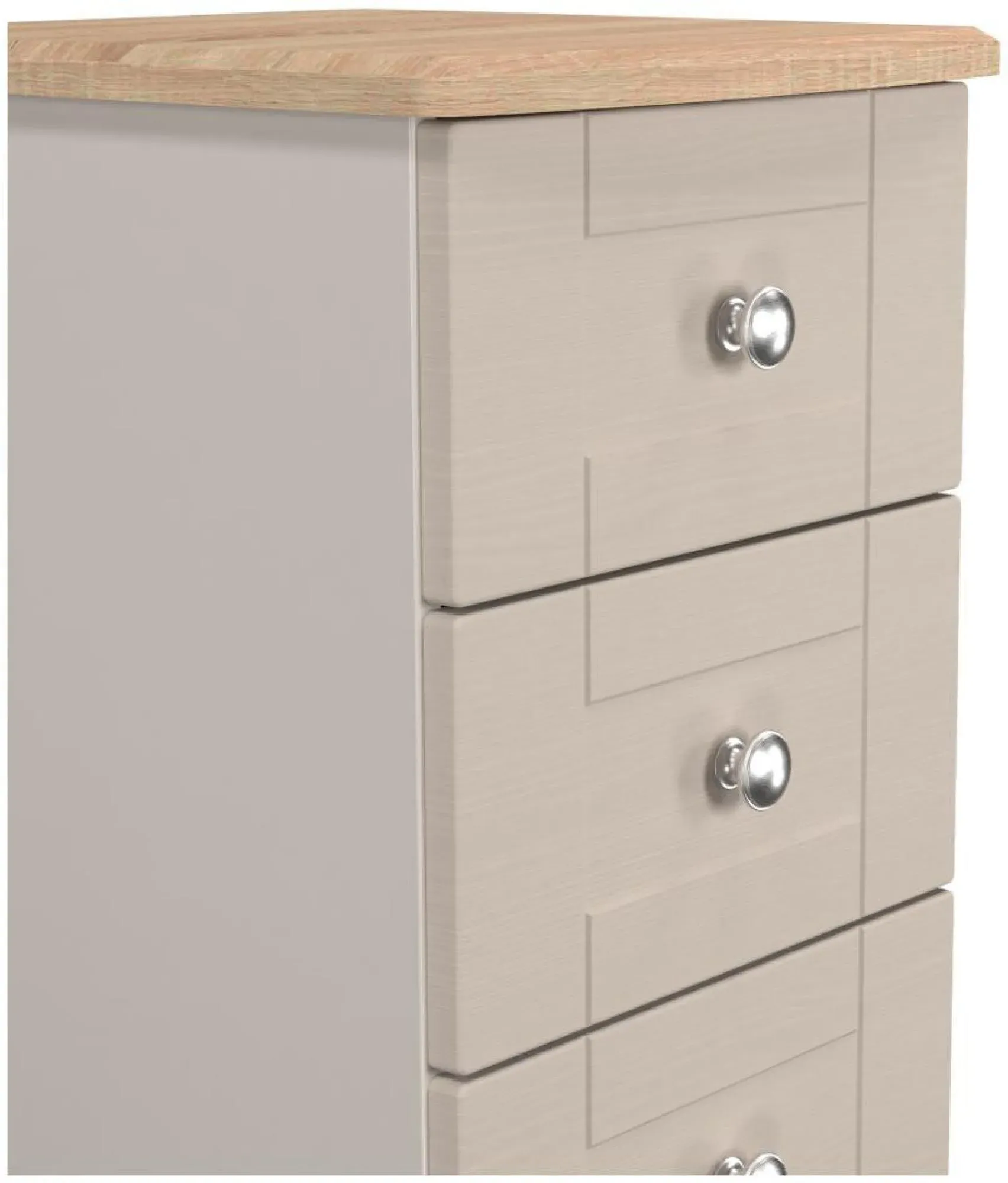 Sussex 5 Drawer Narrow Chest - Cashmere, Oak