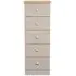 Sussex 5 Drawer Narrow Chest - Cashmere, Oak