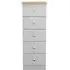 Sussex 5 Drawer Narrow Chest - Grey, Oak