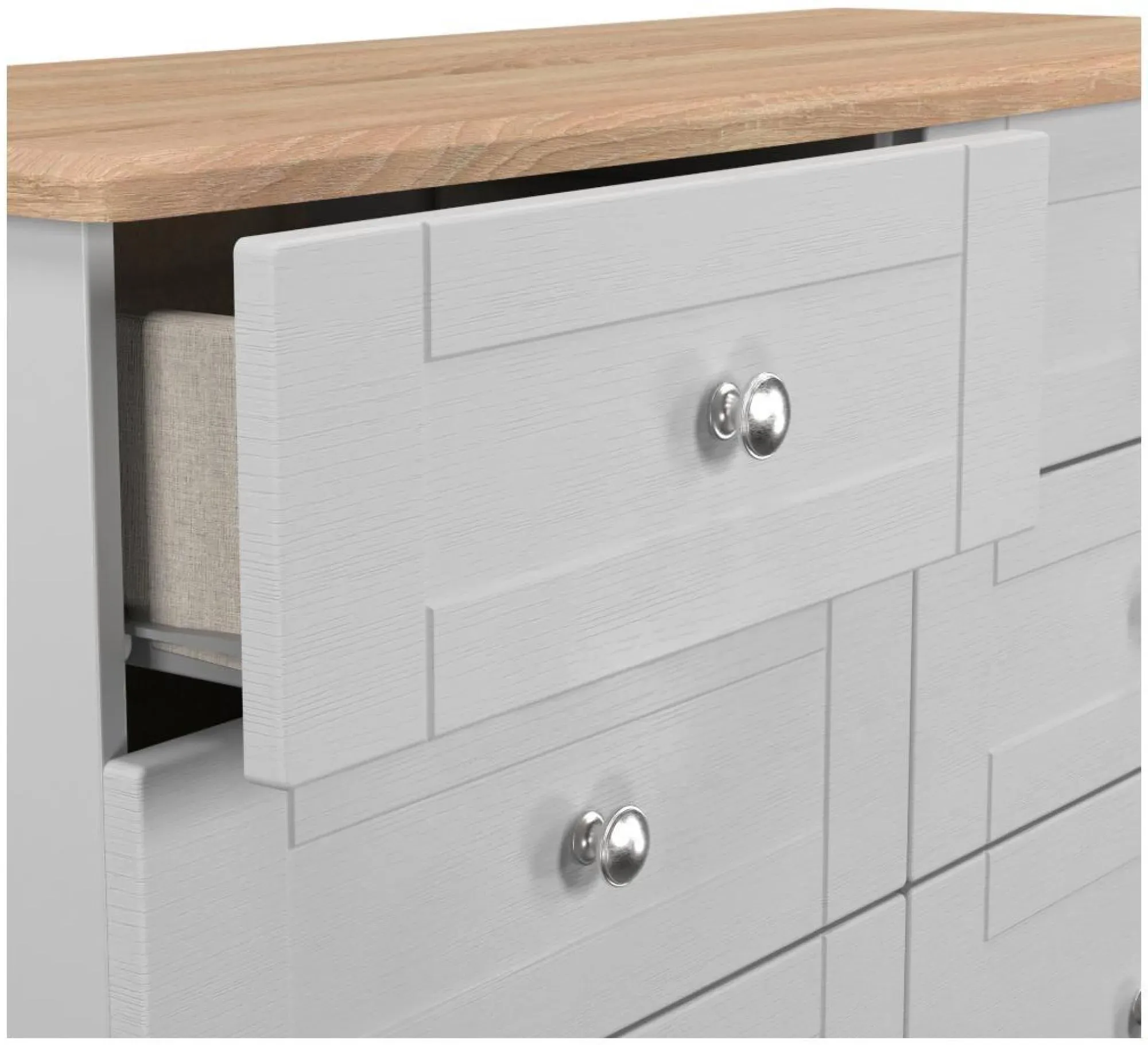 Sussex 6 Drawer Midi Chest - Grey, Oak