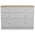 Sussex 6 Drawer Midi Chest - Grey, Oak