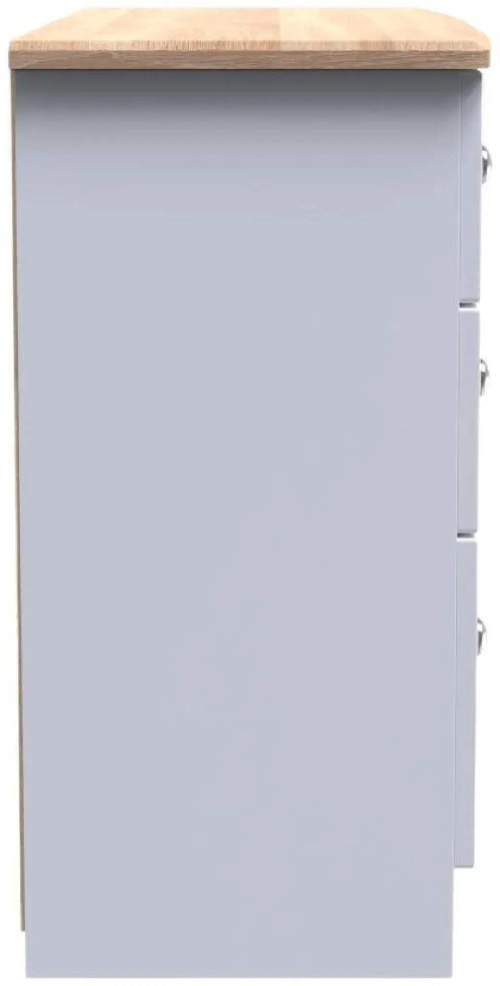 Sussex 6 Drawer Midi Chest - White, Oak Effect