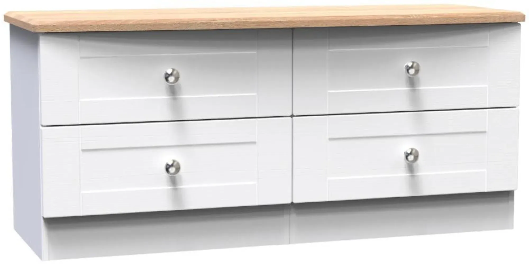 Sussex Bed Box - White, Oak Effect