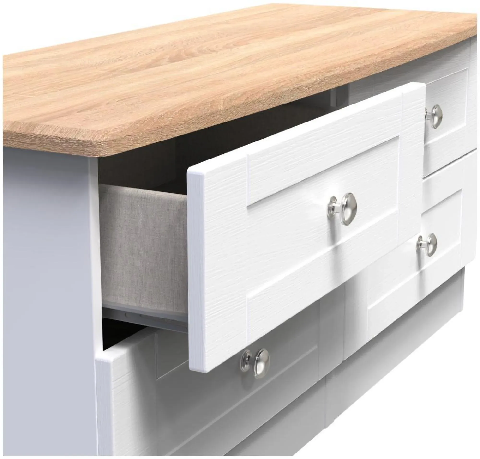 Sussex Bed Box - White, Oak Effect