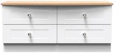 Sussex Bed Box - White, Oak Effect image