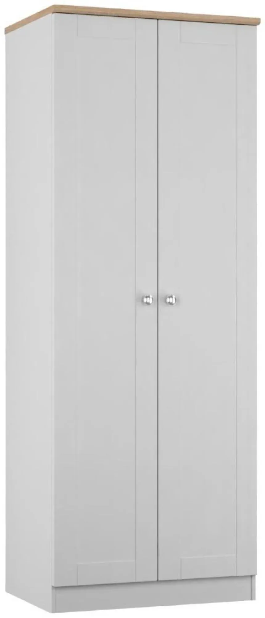 Sussex Tall Wardrobe 2 Door - Grey, Oak