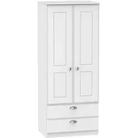 Victoria 2 Door 2 Drawer Double Wardrobe - White Ash