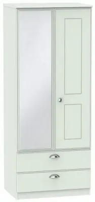 Victoria 2 Door Combi Wardrobe with Mirror - Grey image