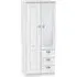 Victoria 2 Door Combi Wardrobe with Mirror - White Ash