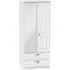 Victoria 2 Door Combi Wardrobe with Mirror - White Ash