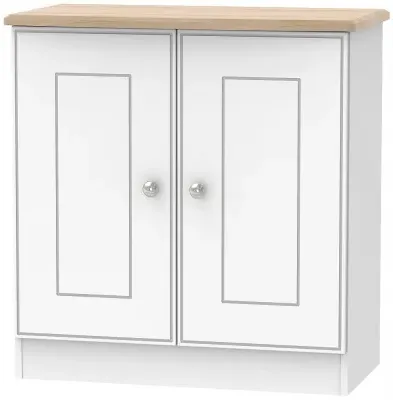 Victoria 2 Door Hall Cabinet - White, Oak