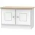 Victoria 2 Door Low Cabinet - White Ash, Riviera Oak