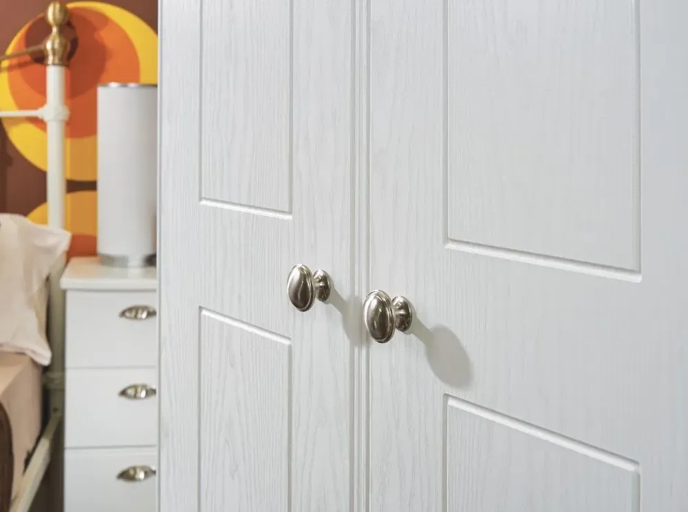 Victoria 2 Door Tall Wardrobe - White Ash