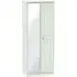 Victoria 2 Door Tall Wardrobe with Mirror - Grey