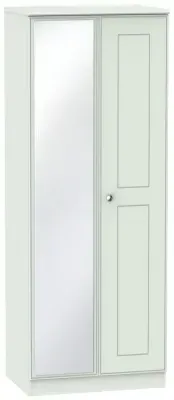 Victoria 2 Door Tall Wardrobe with Mirror - Grey