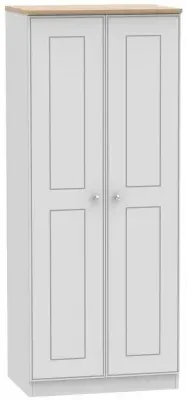 Victoria 2 Door Wardrobe - Grey, Oak