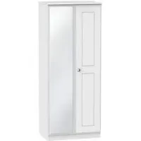 Victoria 2 Door Wardrobe with Mirror - White Ash