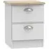 Victoria 2 Drawer Bedside Cabinet - Grey, Oak