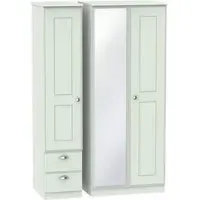 Victoria 3-Door Combi Wardrobe with Mirror - Grey