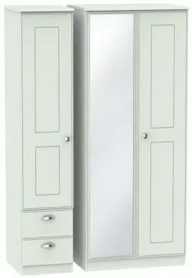 Victoria 3-Door Combi Wardrobe with Mirror - Grey