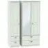 Victoria 3-Door Combi Wardrobe with Mirror - Grey
