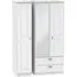 Victoria 3-Door Combi Wardrobe with Mirror - White Ash