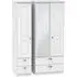 Victoria 3-Door Combi Wardrobe with Mirror - White Ash
