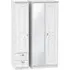 Victoria 3-Door Combi Wardrobe with Mirror - White Ash