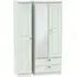 Victoria 3-Door Tall Combi Wardrobe with Mirror - Grey