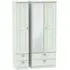 Victoria 3-Door Tall Combi Wardrobe with Mirror - Grey