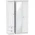 Victoria 3-Door Tall Combi Wardrobe with Mirror - White Ash