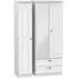 Victoria 3-Door Tall Combi Wardrobe with Mirror - White Ash
