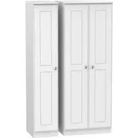 Victoria 3 Door Tall Triple Wardrobe - White Ash