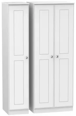 Victoria 3 Door Tall Triple Wardrobe - White Ash image