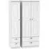 Victoria 3 Door Tall Wardrobe with 4 Drawers - White