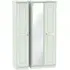 Victoria 3-Door Tall Wardrobe with Mirror - Grey