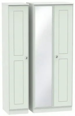 Victoria 3-Door Tall Wardrobe with Mirror - Grey image