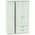 Victoria 3-Door Triple Wardrobe with Storage - Grey