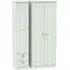 Victoria 3-Door Wardrobe with 2 Drawers - Grey