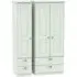 Victoria 3-Door Wardrobe with 4 Drawers - Grey