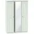 Victoria 3-Door Wardrobe with Mirror - Grey