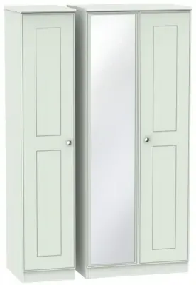 Victoria 3-Door Wardrobe with Mirror - Grey