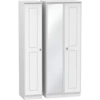 Victoria 3-Door Wardrobe with Mirror - White Ash