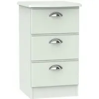 Victoria 3 Drawer Bedside Cabinet - Grey